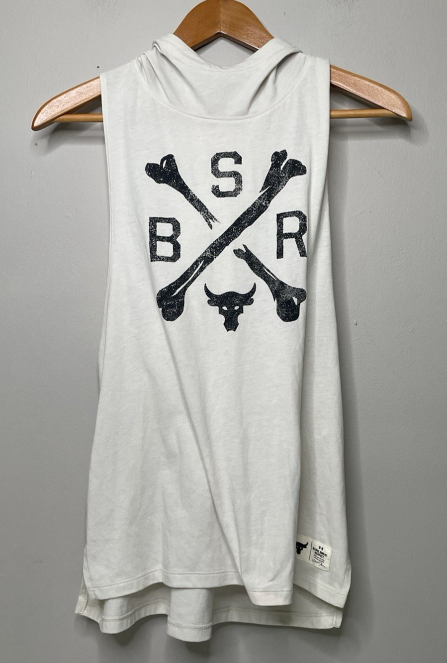 Under Armour Project Rock Women's S Hooded Tank Top Blood Sweat Respect Gym